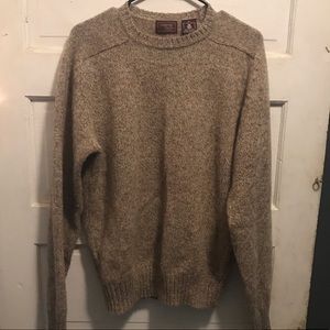 Men’s 100% Shetland wool tan sweater